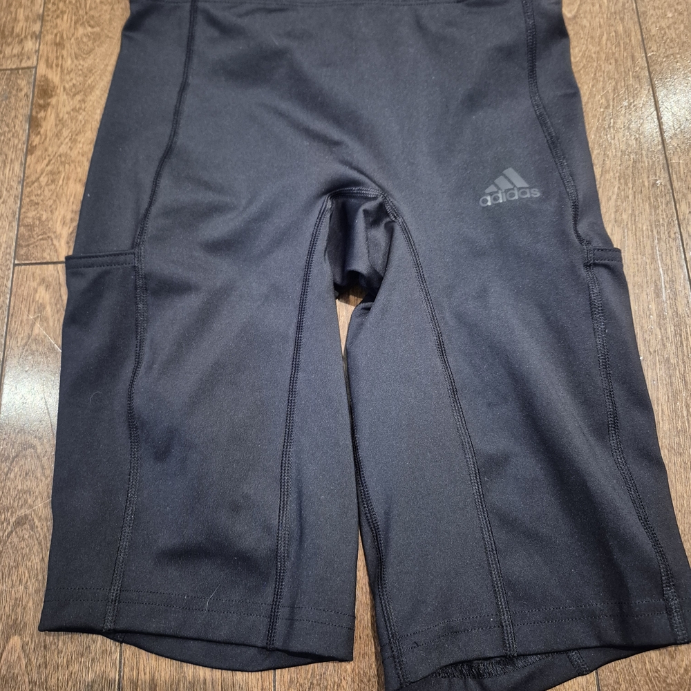 Adidas Black Athletic Bike Shorts with Side Pockets